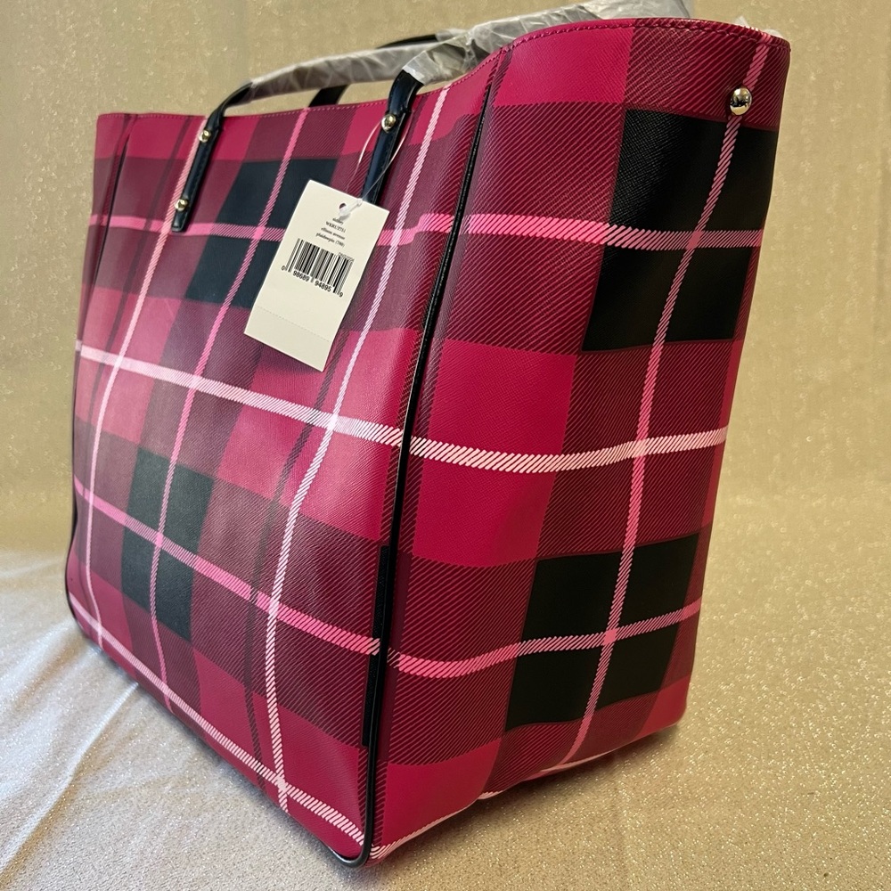 Kate Spade Pink Plaid Tote - Picture 6 of 16